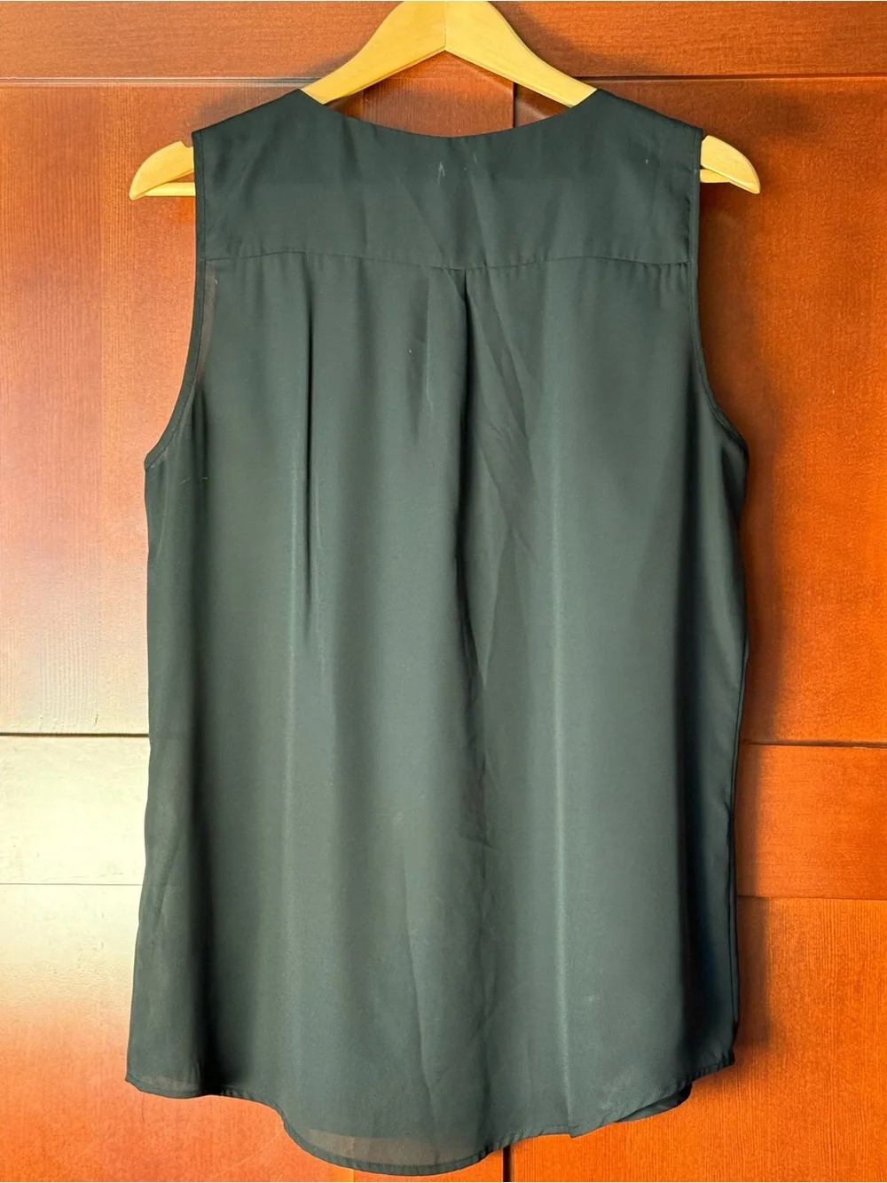 Zac & Rachel Black Sleeveless Half Zip Blouse Tank Top Size Large